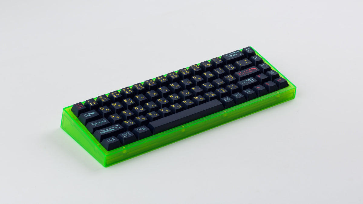  green case featuring awaken keycaps 