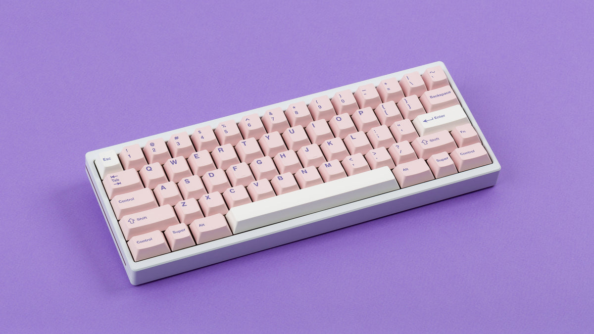  Cherry Blossom on a white keyboard angled 