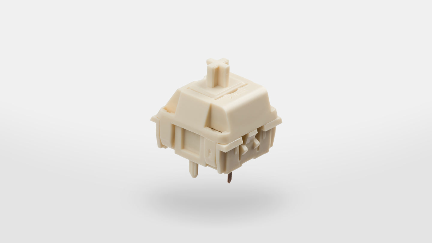 Official NovelKeys Cream linear switch with cream-colored all-POM housing and stem