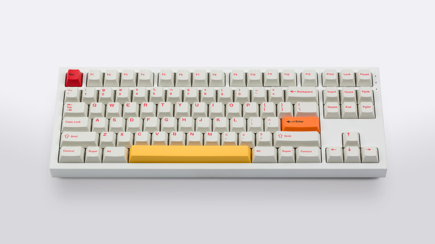 Cherry Ember on a white NK87 keyboard centered