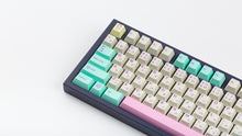 Load image into Gallery viewer, GMK Analog Dreams R2 on a purple NK87 zoomed in on left