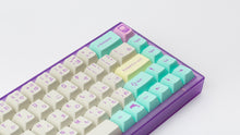 Load image into Gallery viewer, GMK Analog Dreams R2 on a purple NK65 zoomed in on right