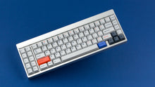 Load image into Gallery viewer, Cherry Industrial Keys on a silver keyboard angled
