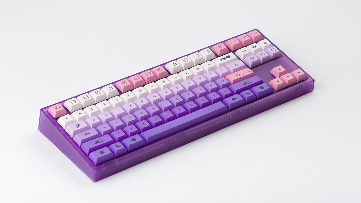  Kam Li'l Dragon on a purple NK87 keyboard angled left 