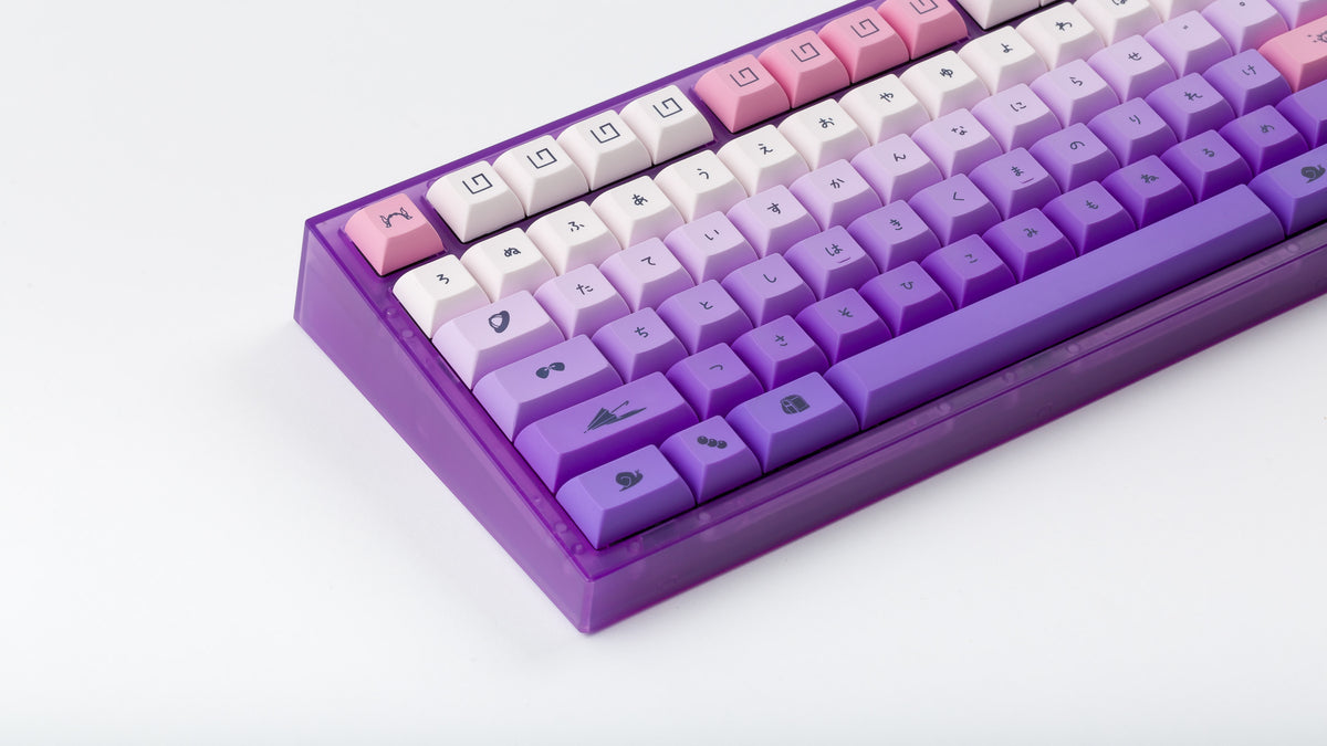  Kam Li'l Dragon on a purple NK87 keyboard zoomed in on left 