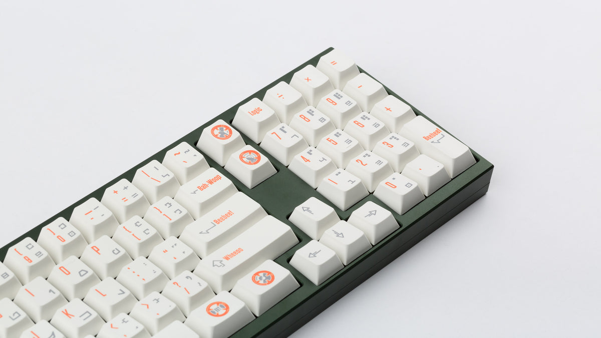  BB-8 on a green keyboard zoomed in on the right 