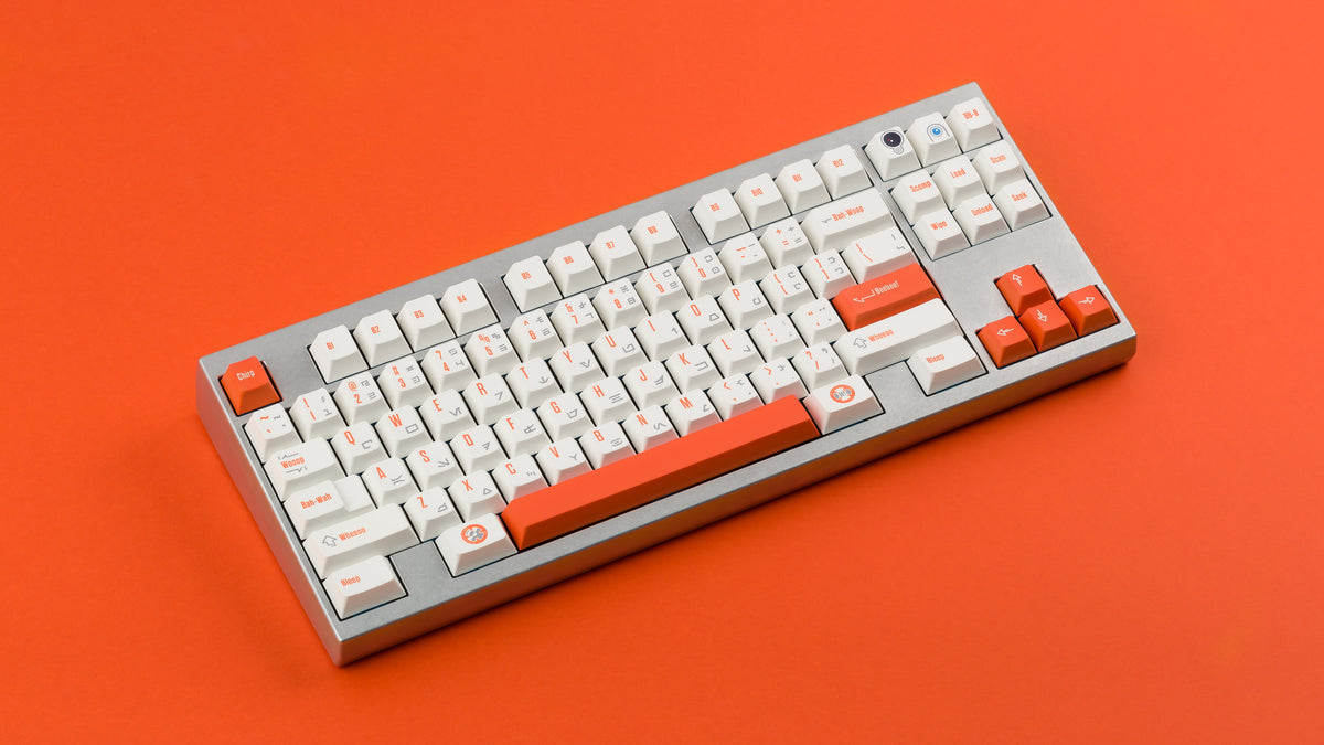 BB-8 on a silver keyboard 