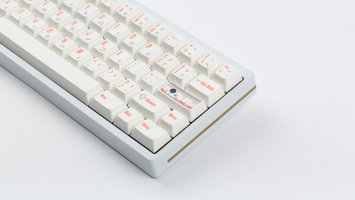  BB-8 on a white keyboard zoomed in on the right 