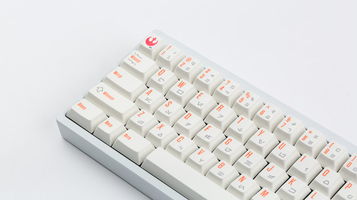  BB-8 on a white keyboard zoomed in on the left 