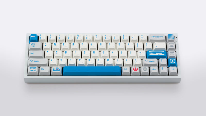 R2-D2 keycaps on a white NK65