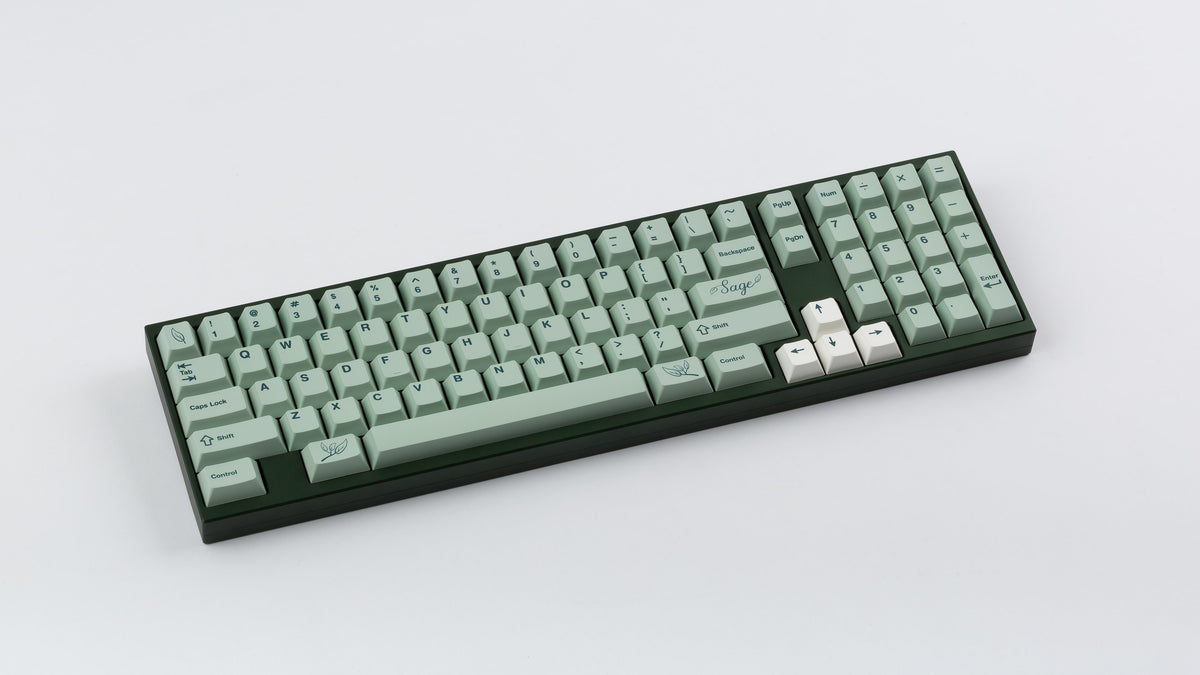  Cherry Sage on a dark green keyboard 