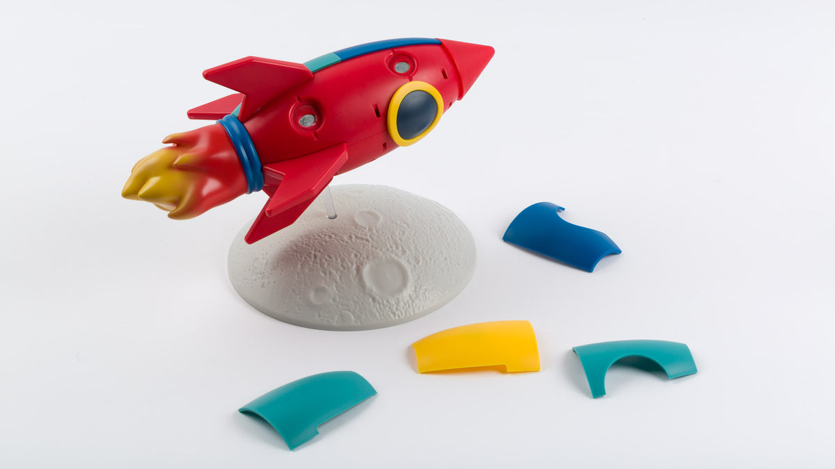  The Rocket desk toy with four tiles removed 