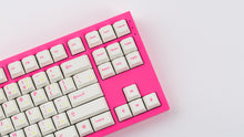 Load image into Gallery viewer, TFUE Keycaps on a pink NK87 zoomed in on right