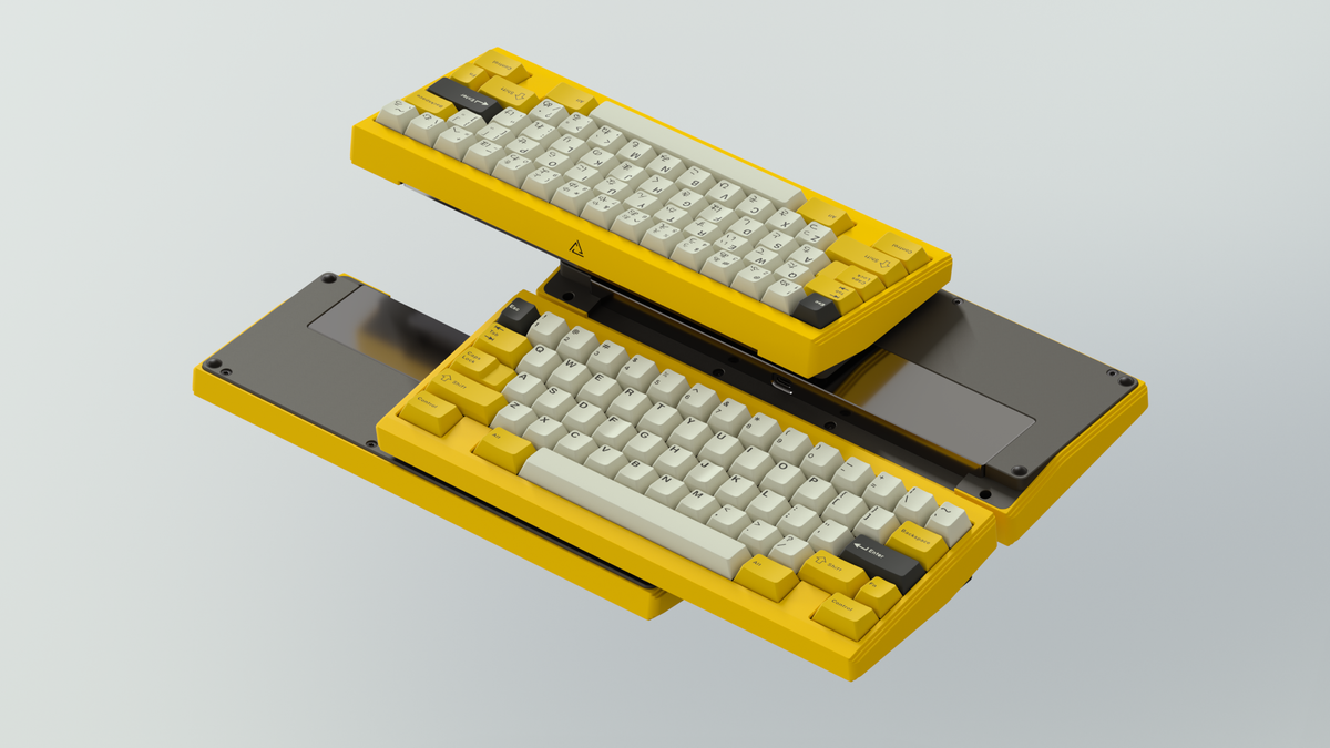  GMK CYL Serika 2 on yellow keyboards stacked 