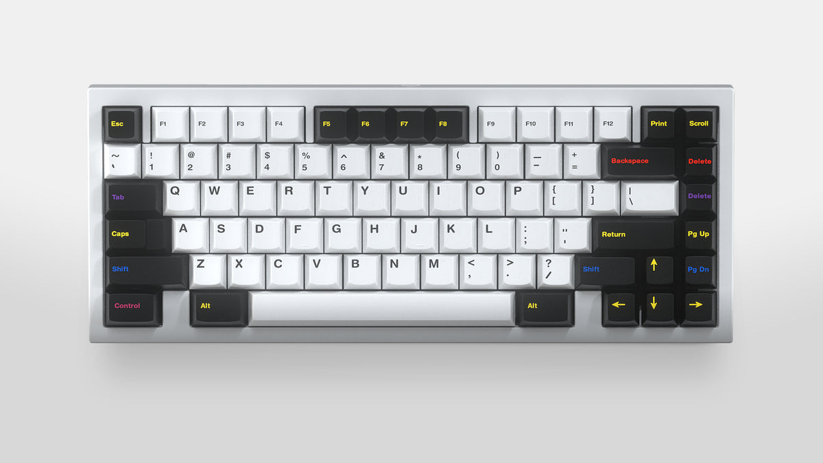  GMK CYL Colorchrome on silver keyboard centered 