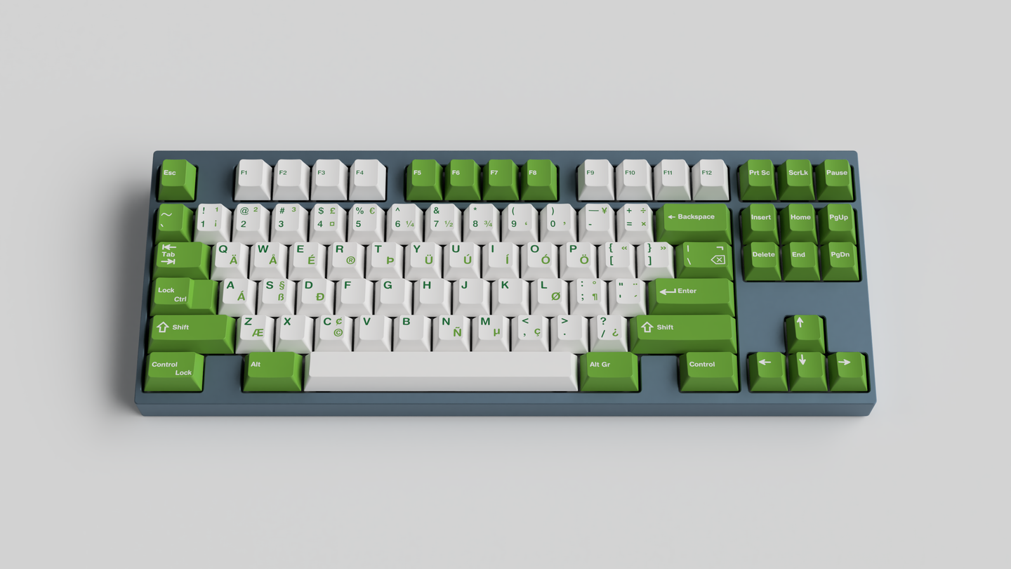 JTK Royal Alpha on a gray keyboard centered