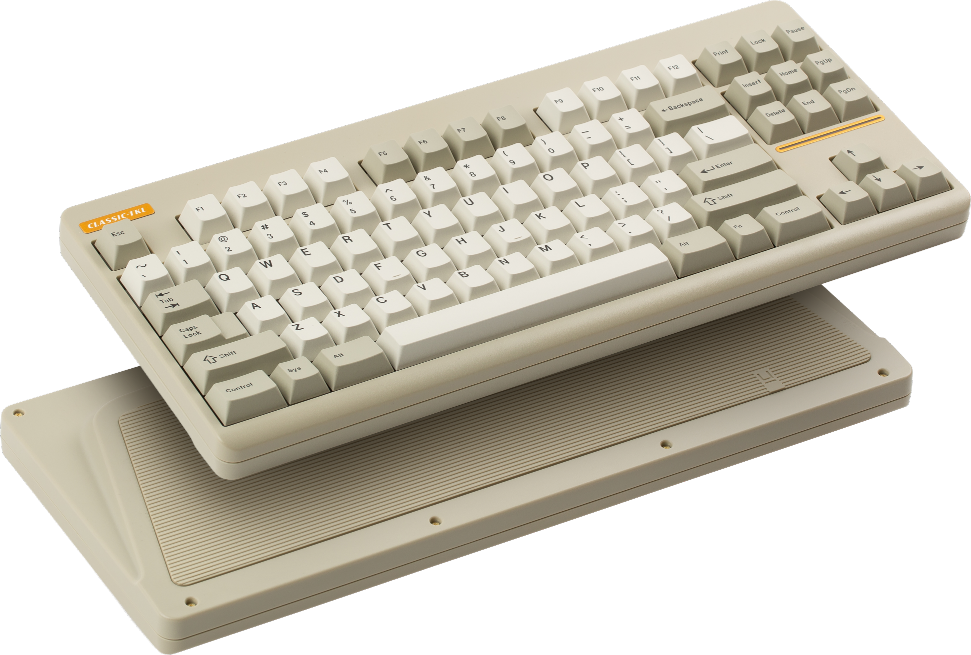 CLASSIC-TKL Underscore in Clay colorway, top and bottom views.